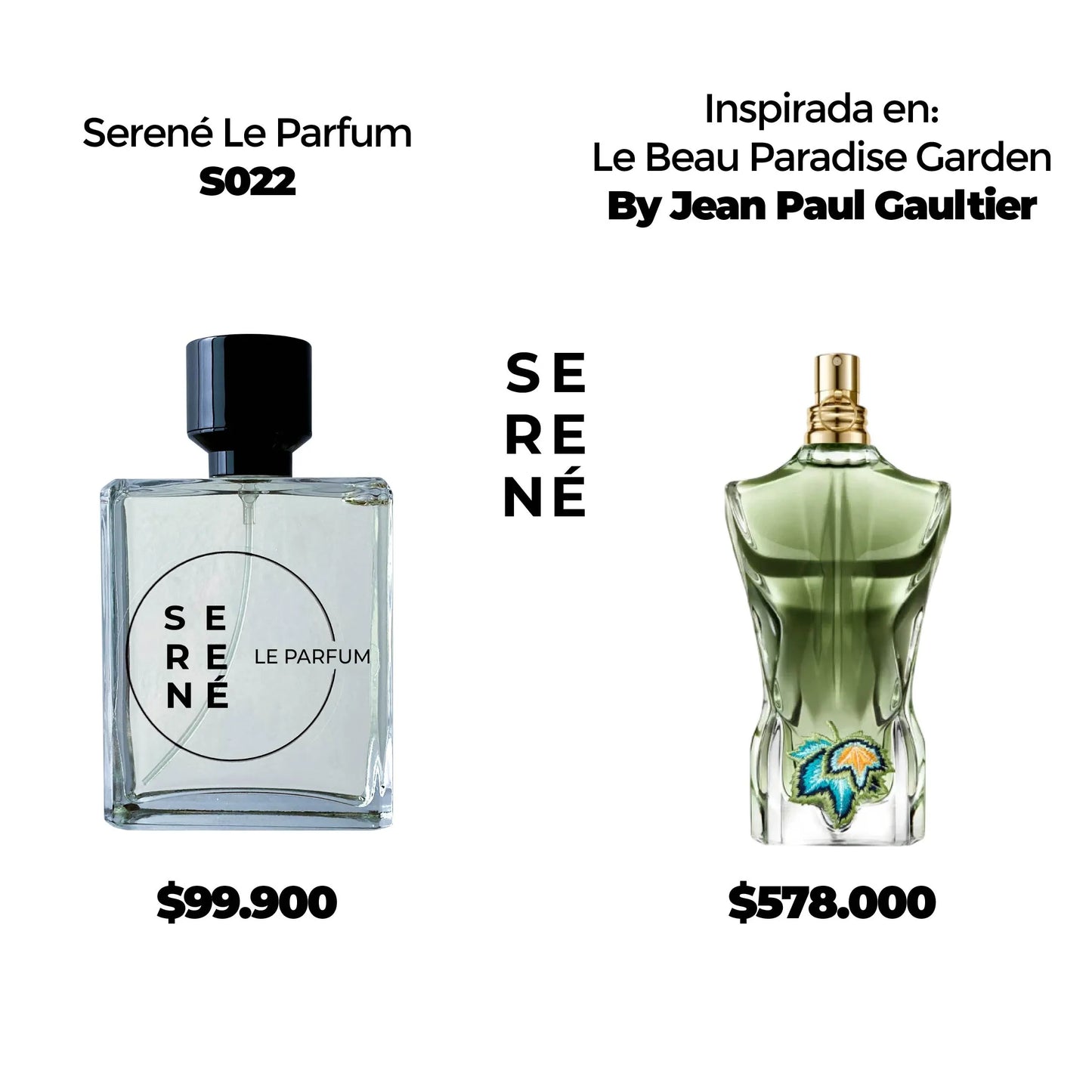 Serené Le Parfum S022 Inspirada en Le Beau Paradise Garden By Jean Paul Gaultier (Kit 50 ML)