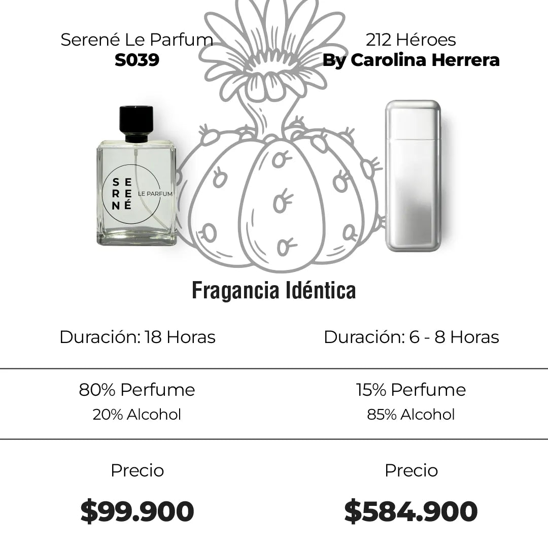 Serené Le Parfum S039 - Inspirada en 212 Héroes por Carolina Herrera