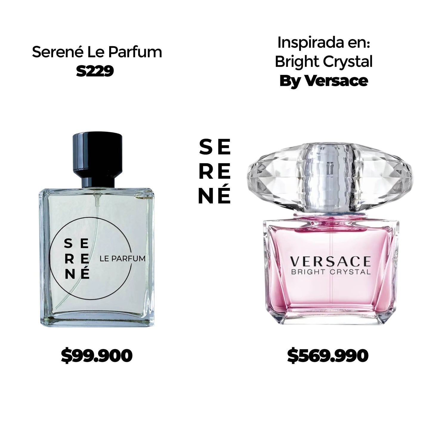 Serené Le Parfum S229 Inspirada en Bright Crystal By Versace (Kit 50 ML)