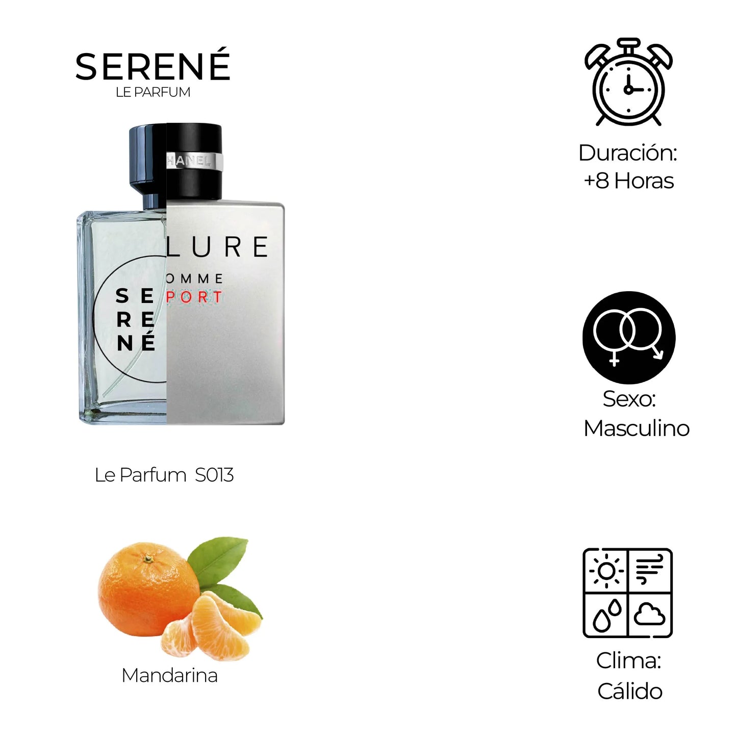 Serené Le Parfum S013 Inspirada en Allure Homme Sport By Chanel (50 ML REGALO)