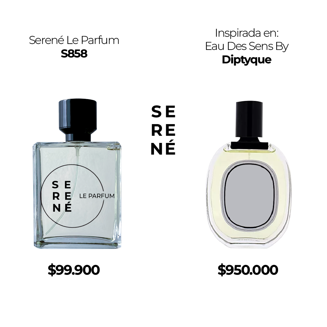 Serené Le Parfum S858 Inspirado en: Eau Des Sens By Diptyque (Kit 50 ML)