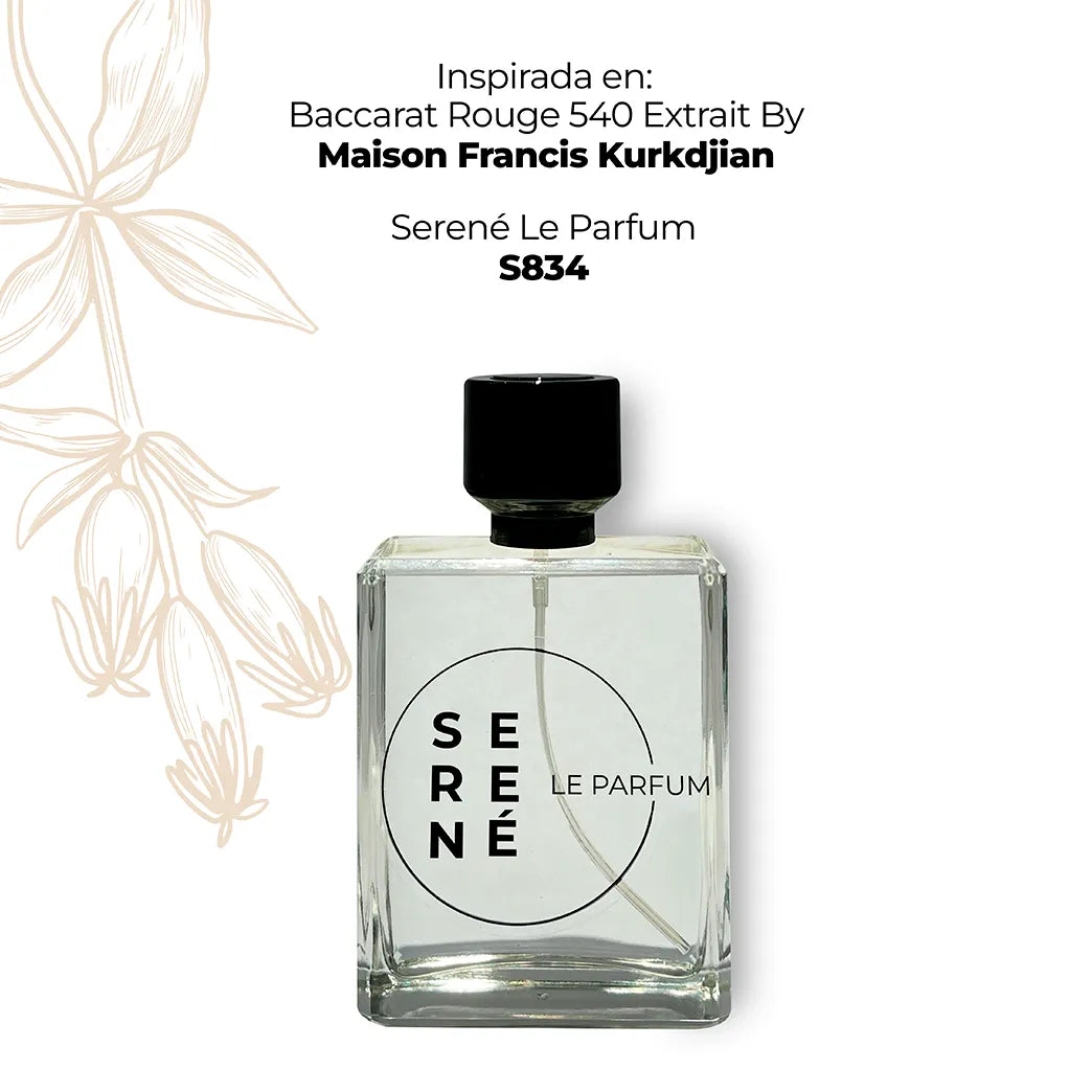 Serené S834 Inspirada en Baccarat Rouge 540 Extrait By Maison Francis Kurkdjian (50 ML REGALO)