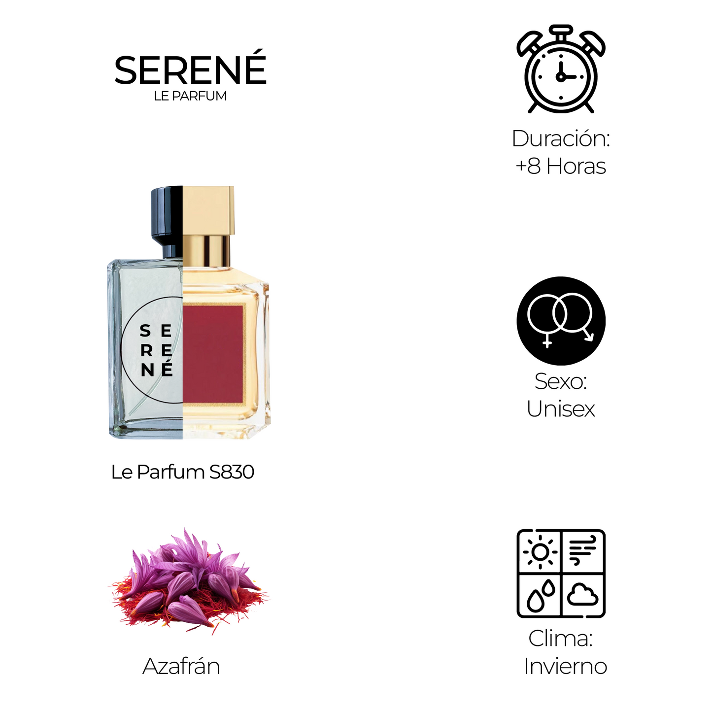 Serené Le Parfum S830 - Inspirada en Baccarat Rouge 540 por Maison Francis Kurkdjian
