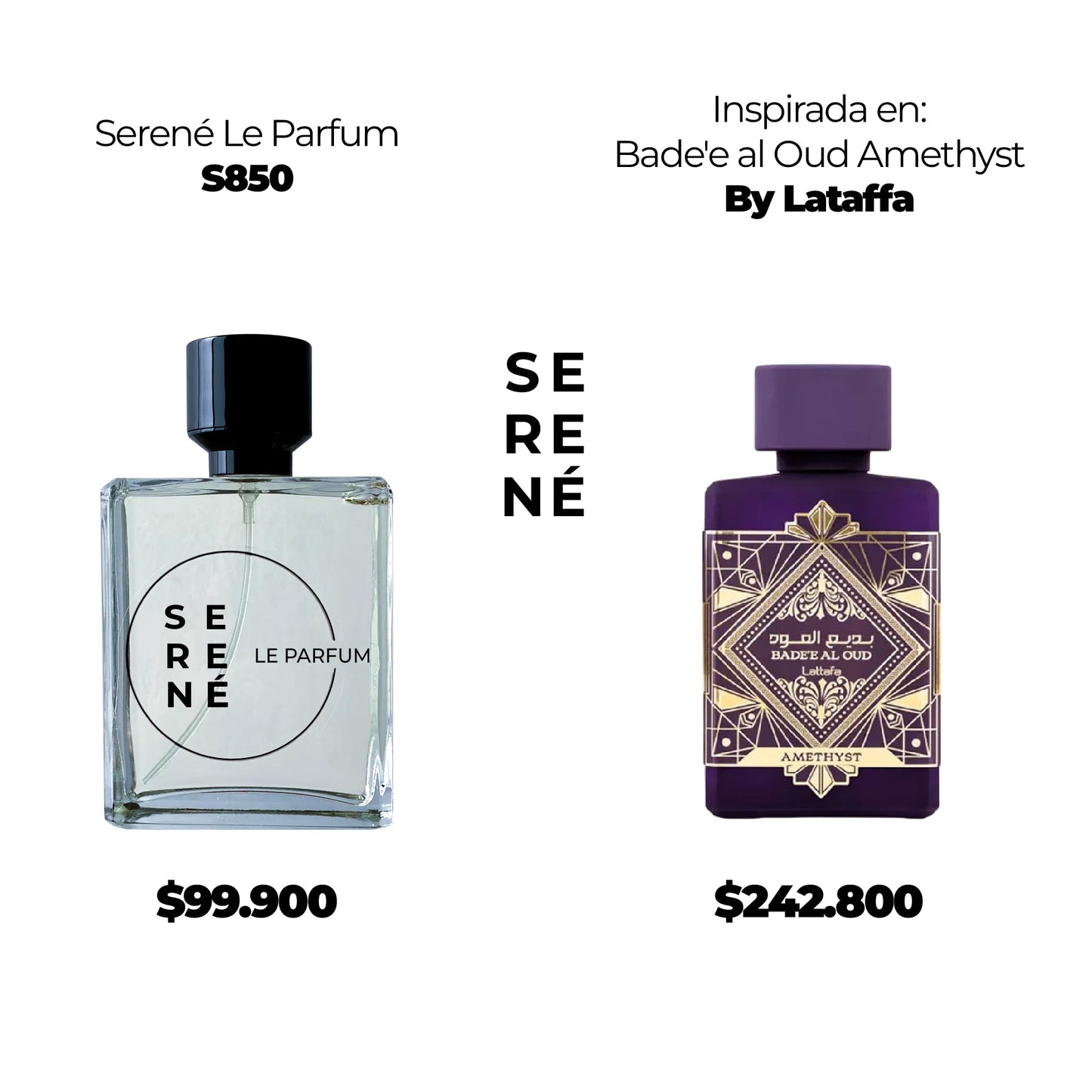Serené Le Parfum S850 Inspirada en Bade'e al Oud Amethyst By Lataffa