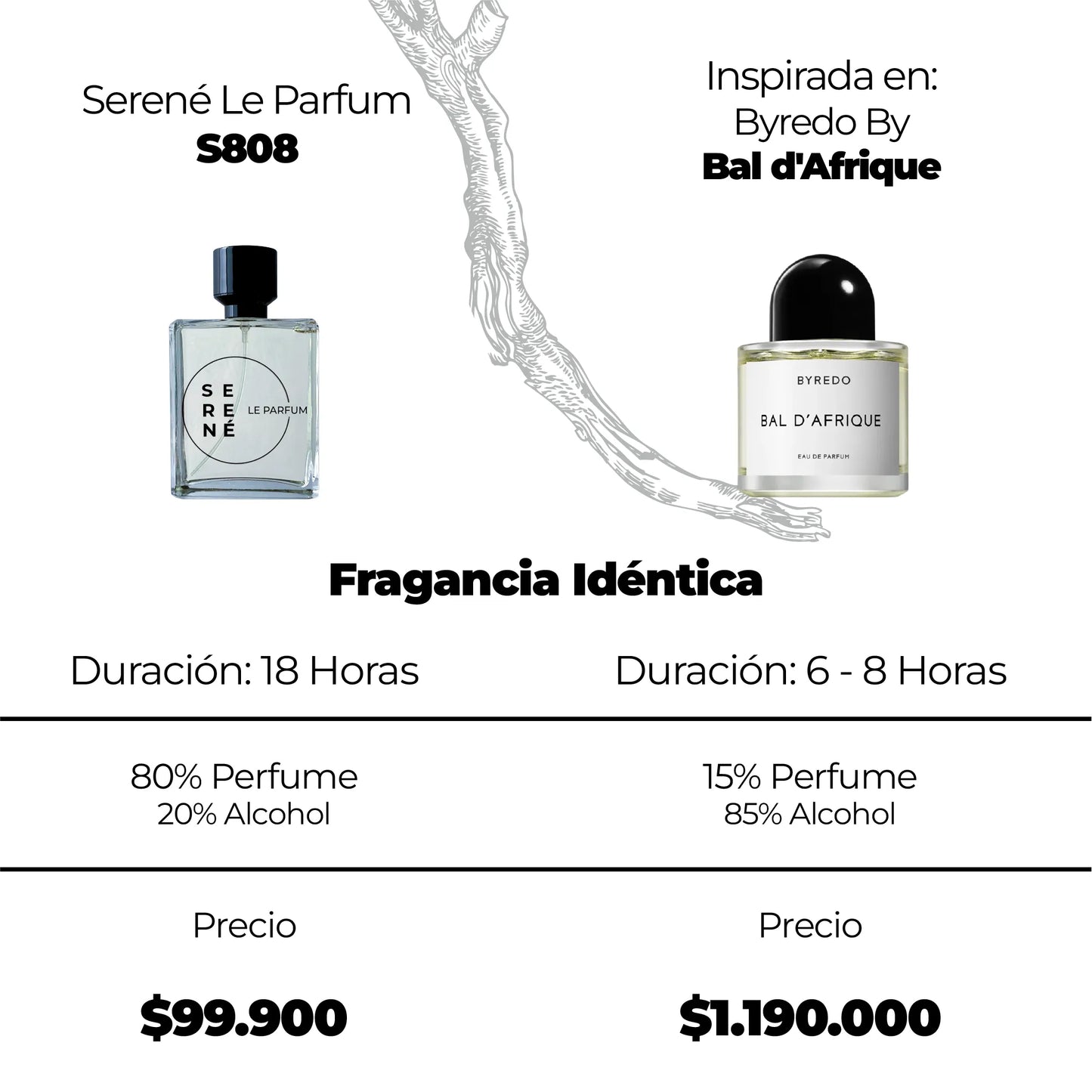 Serené S808 Inspirada en Byredo By Bal d'Afrique (Kit 50 ML)