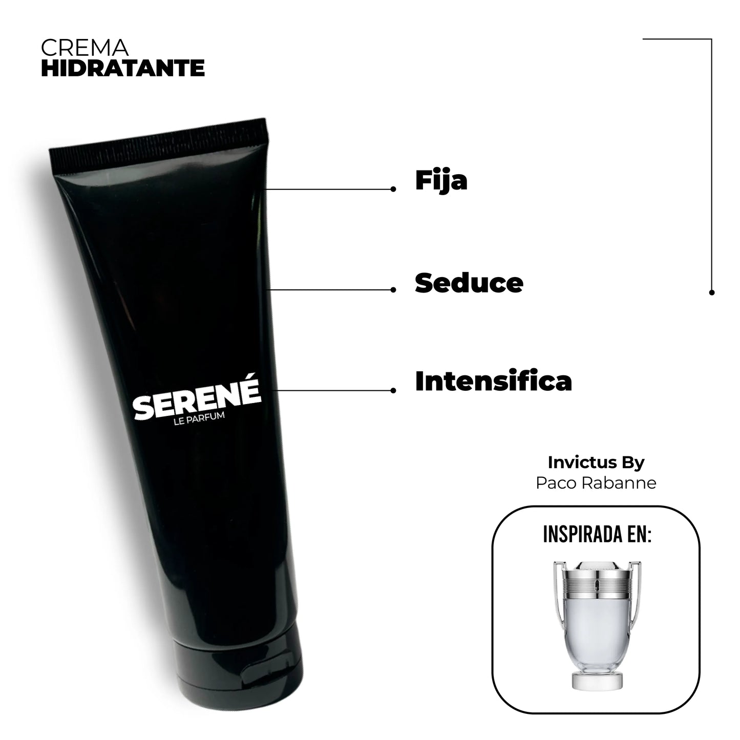 Crema Hidratante Serené C034 Inspirada en Invictus By Paco Rabanne