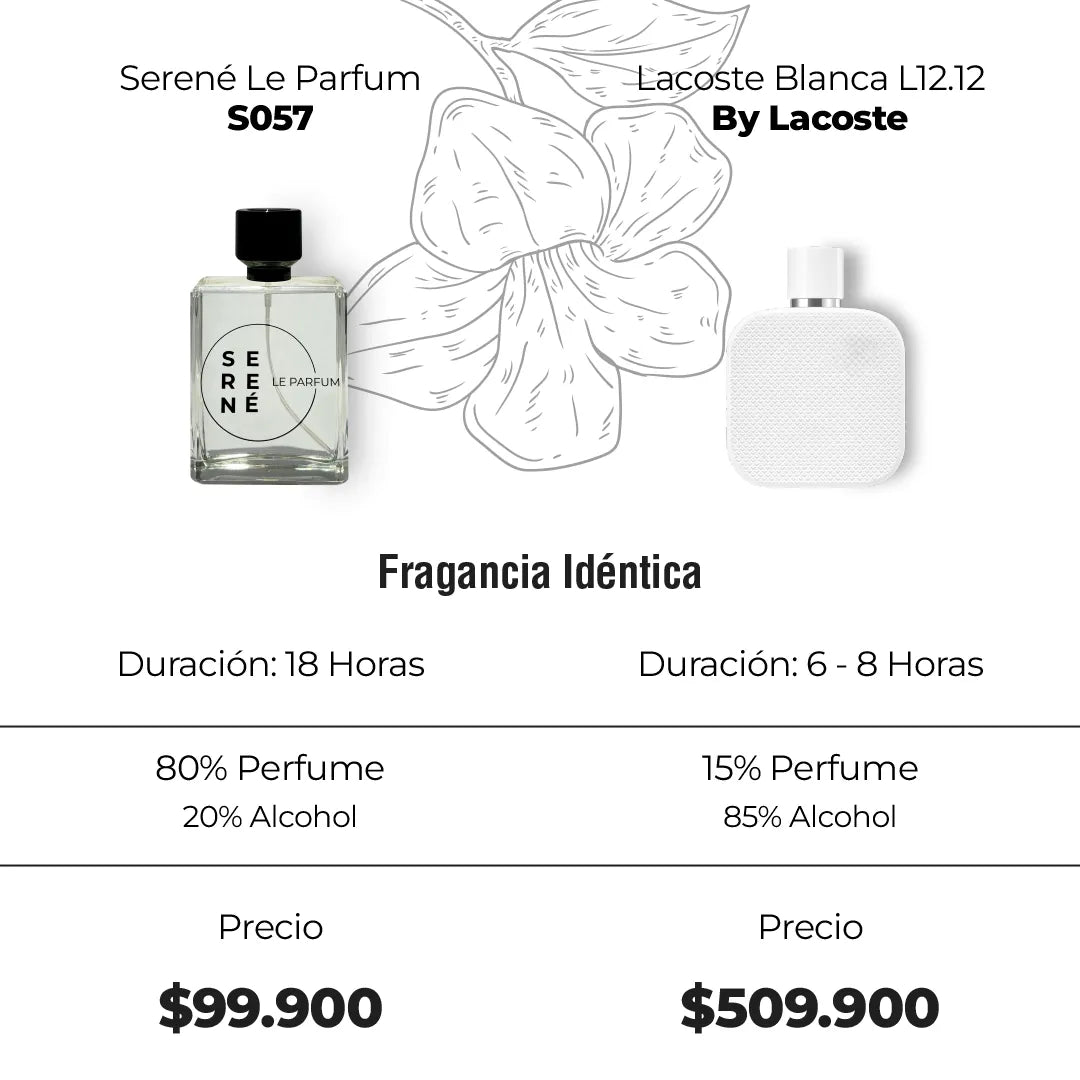 Serené Le Parfum S057 - Inspirada en Lacoste Blanca L12.12 por LaCoste