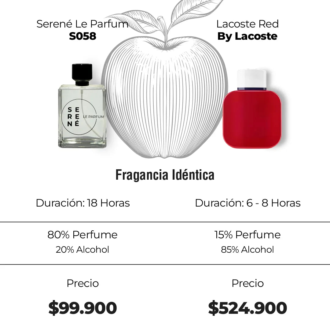 Serené Le Parfum S058 - Inspirada en Lacoste Red por Lacoste
