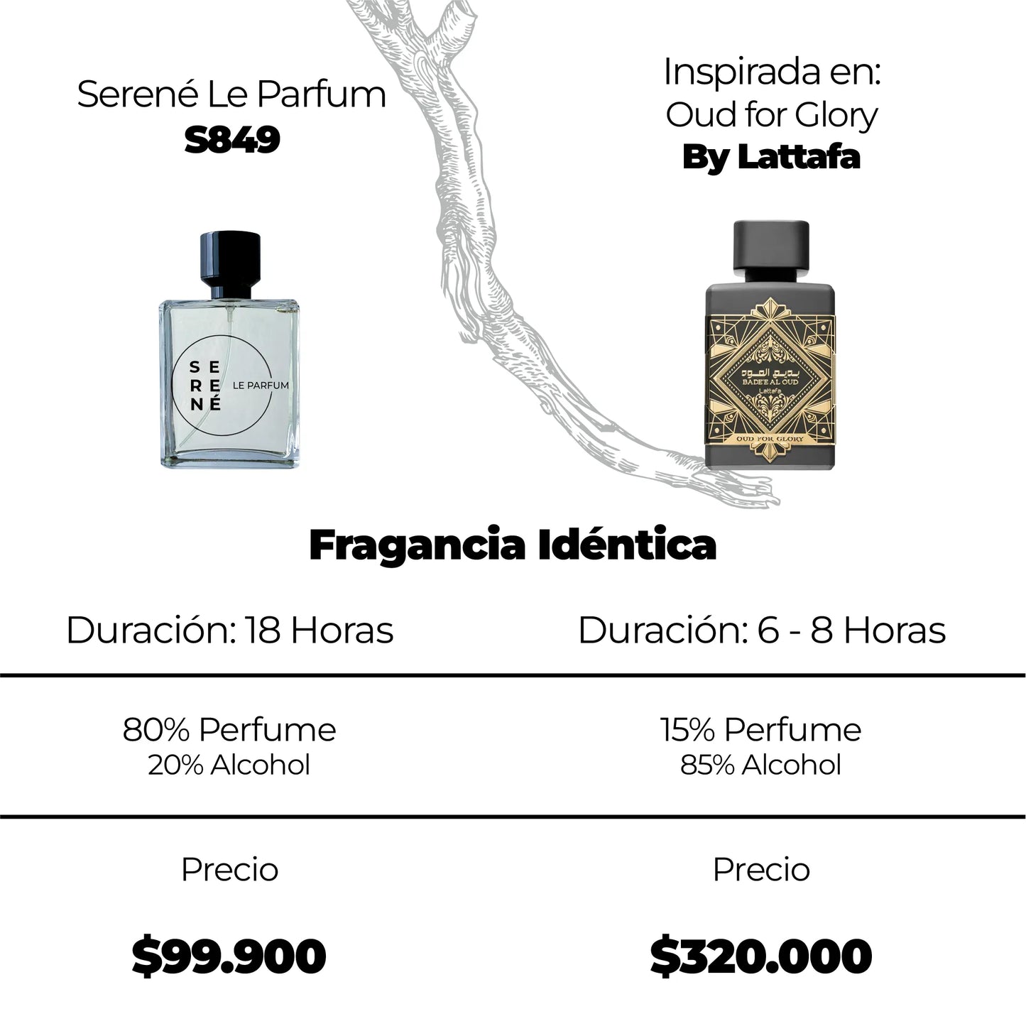 Serené Le Parfum S849 Inspirada en Bade'e al Oud For Glory By Lataffa
