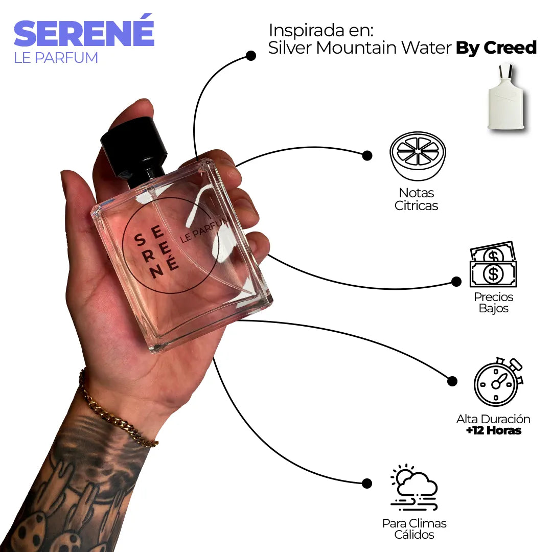 Serené Le Parfum S032 - Inspirada en Silver Mountain Water By Creed (Maluma)