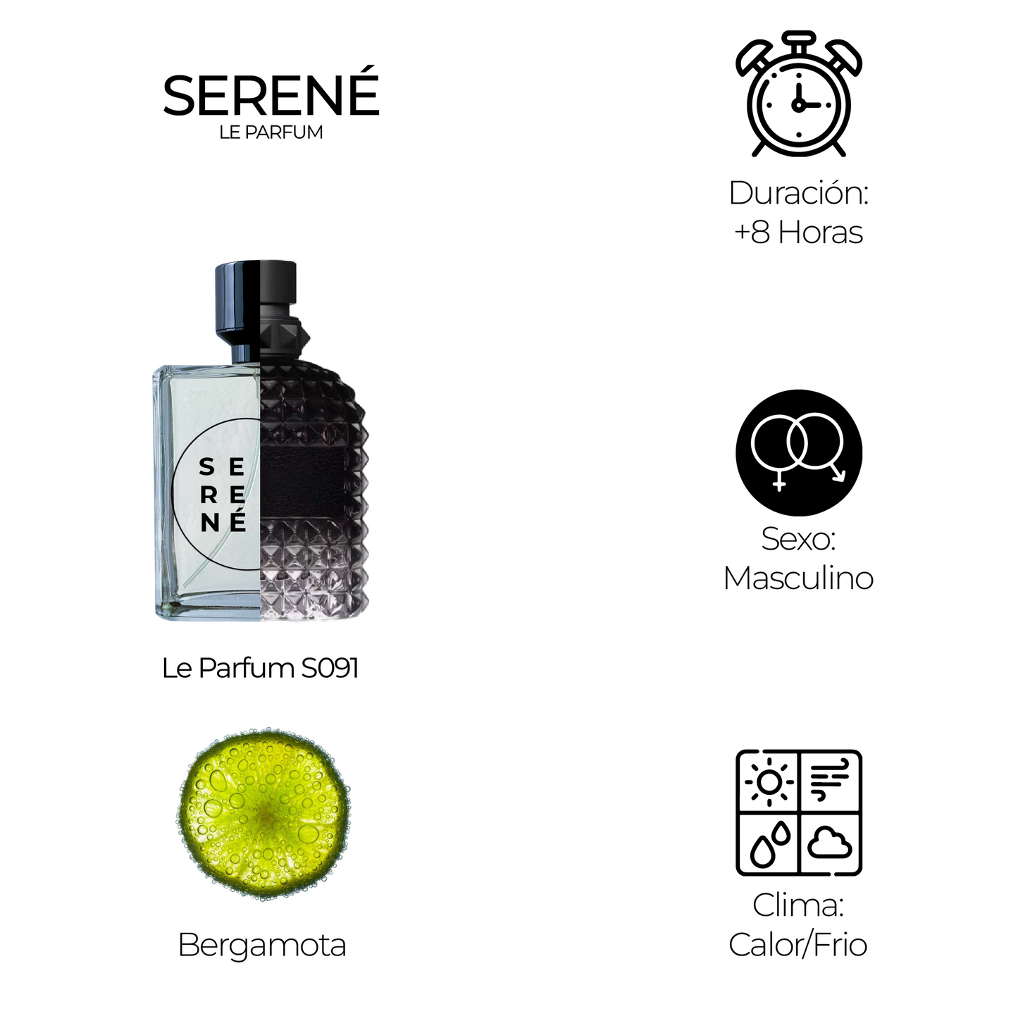 Serené Le Parfum S091 Inspirada en Valentino Uomo Born in Roma By Valentino