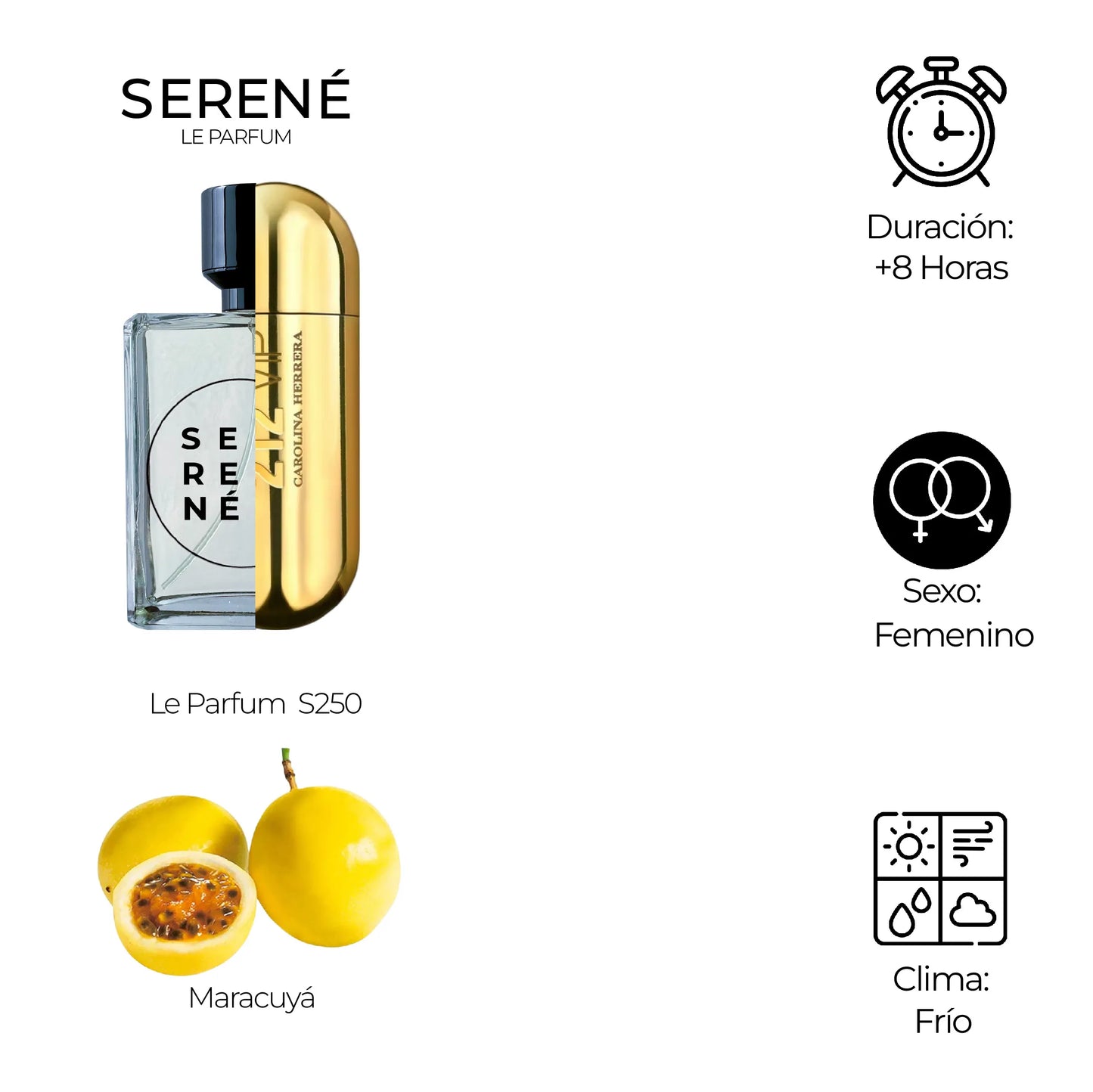 Serené Le Parfum S250 Inspirada en 212 VIP Femenina