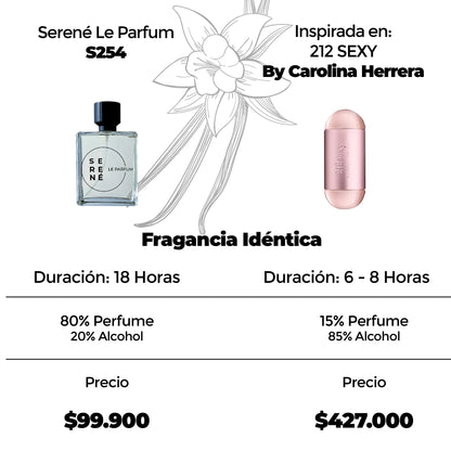 Serené Le Parfum S254 Inspirada en 212 Sexy