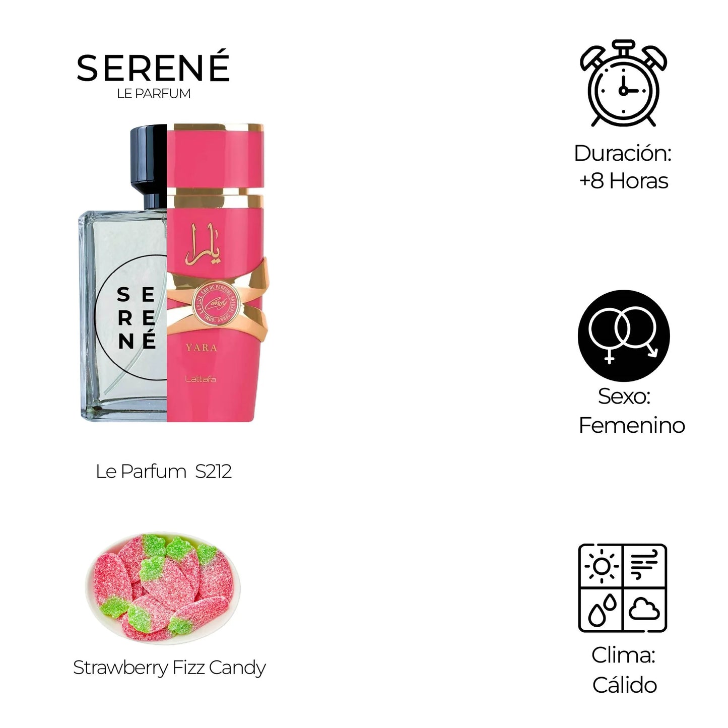Serené Le Parfum S212 Inspirada en Yara Candy By Lattafa