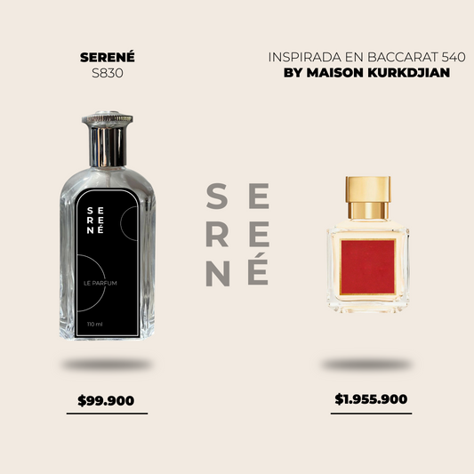 Serené Le Parfum S830 - inspirada en Baccarat Rouge 540 de Maison Francis Kurkdjian.
