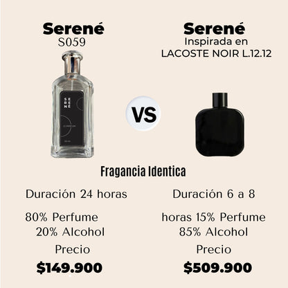 Serené Le Parfum S059 - Inspirada en Lacoste Noir L. 12.12