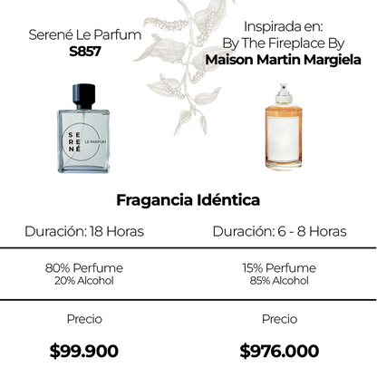 Serené Le Parfum S857 Inspirada en By The Fireplace By Maison Martin Margiela (Kit 50 ML)
