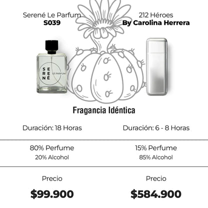 Serené Le Parfum S039 - Inspirada en 212 Héroes por Carolina Herrera