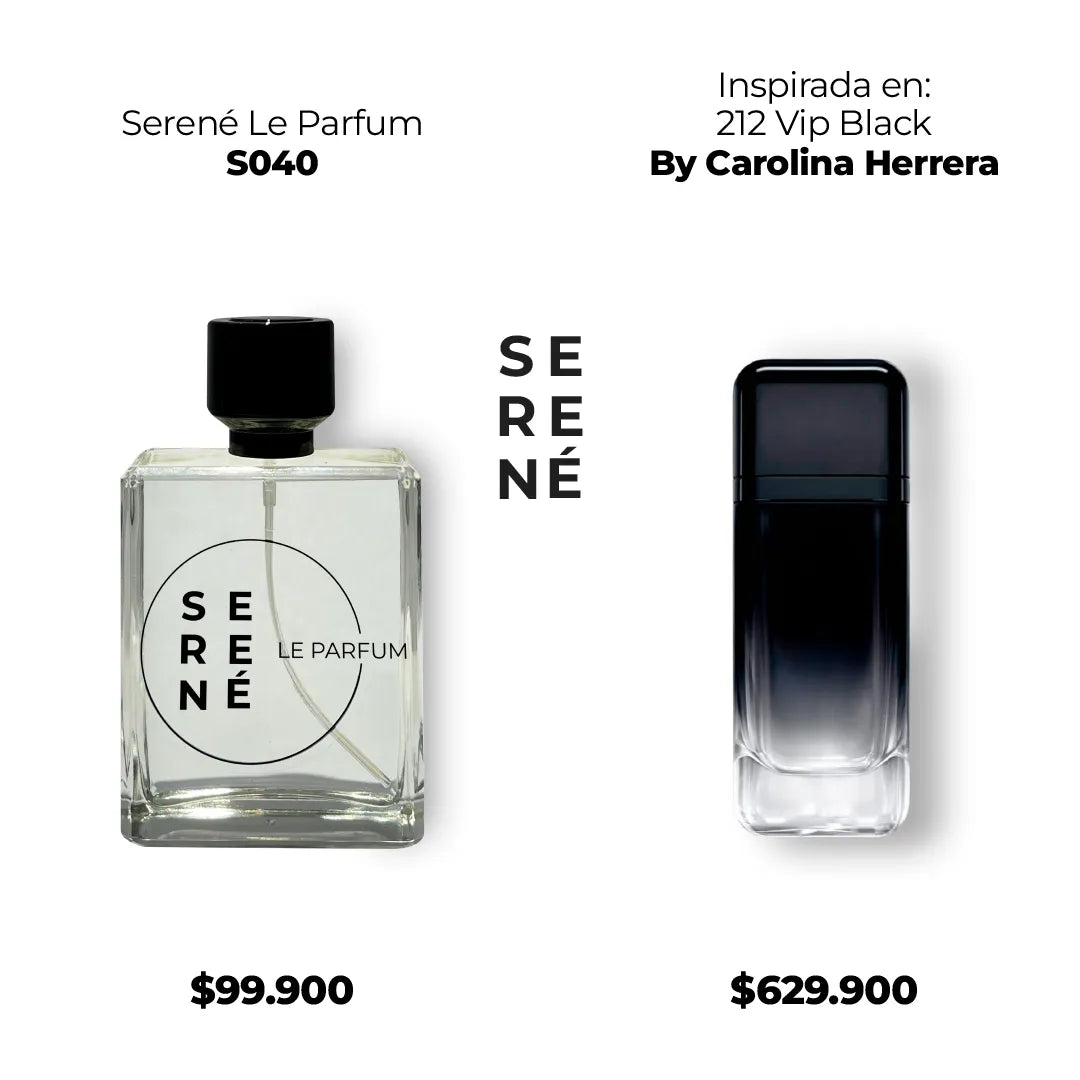 Serené Le Parfum S040 - Inspirada en 212 Vip Black por Carolina Herrera