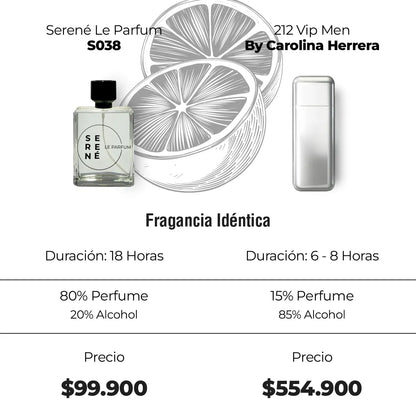 Serené Le Parfum S038 - Inspirada en 212 Vip Men por Carolina Herrera