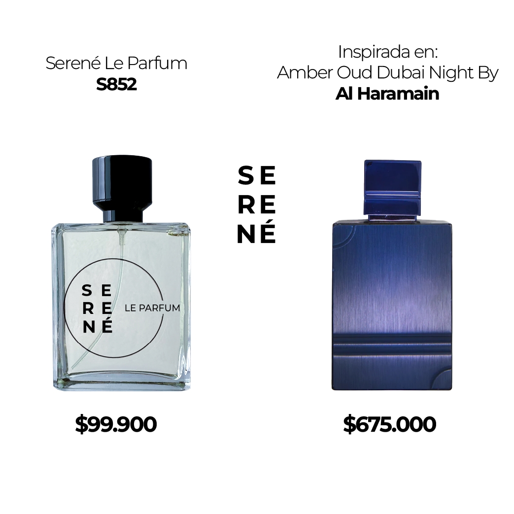 Serené Le Parfum S852 Inspirada en: Amber Oud Dubai Night By Al Haramain (Kit 50 ML)