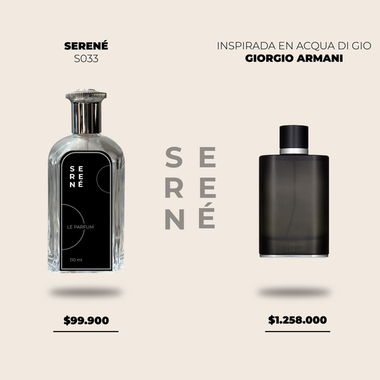 Serené Le Parfum S033 - inspirada en Acqua Di Gio por Giorgio Armani.