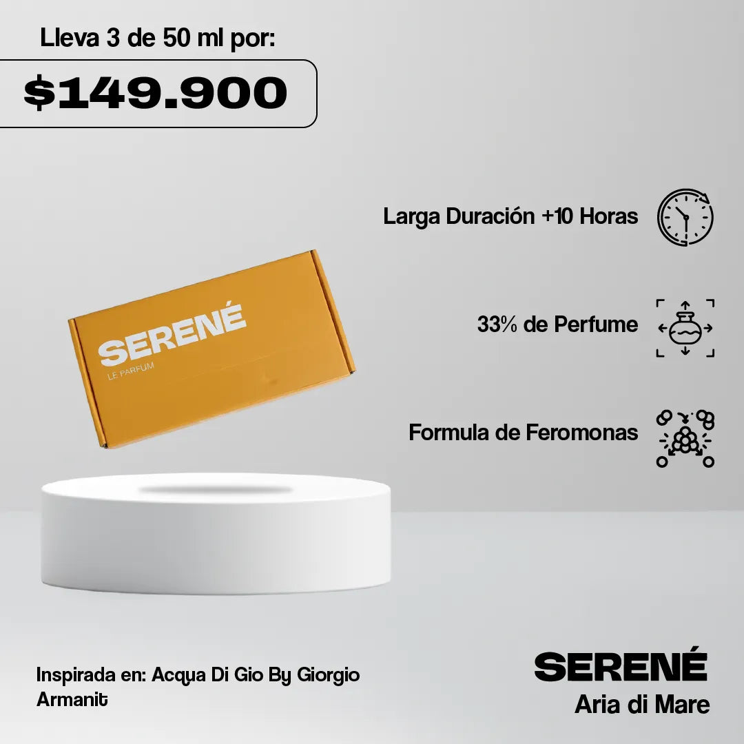 Serené Le Parfum S033 - inspirada en Acqua Di Gio por Giorgio Armani (Kit 50 ml)