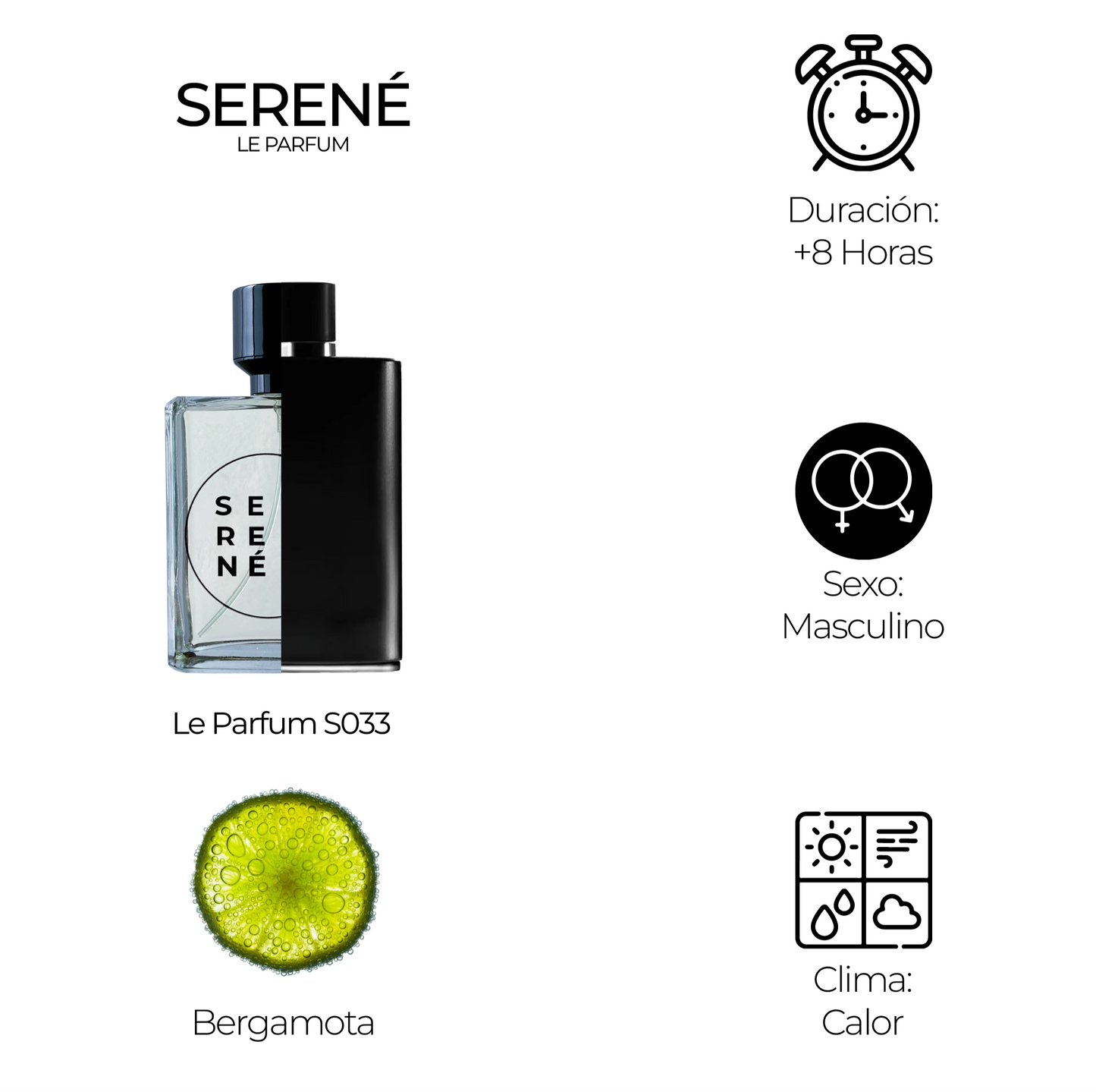 Serené Le Parfum S033 - inspirada en Acqua Di Gio por Giorgio Armani (Promo 100ML X 3)