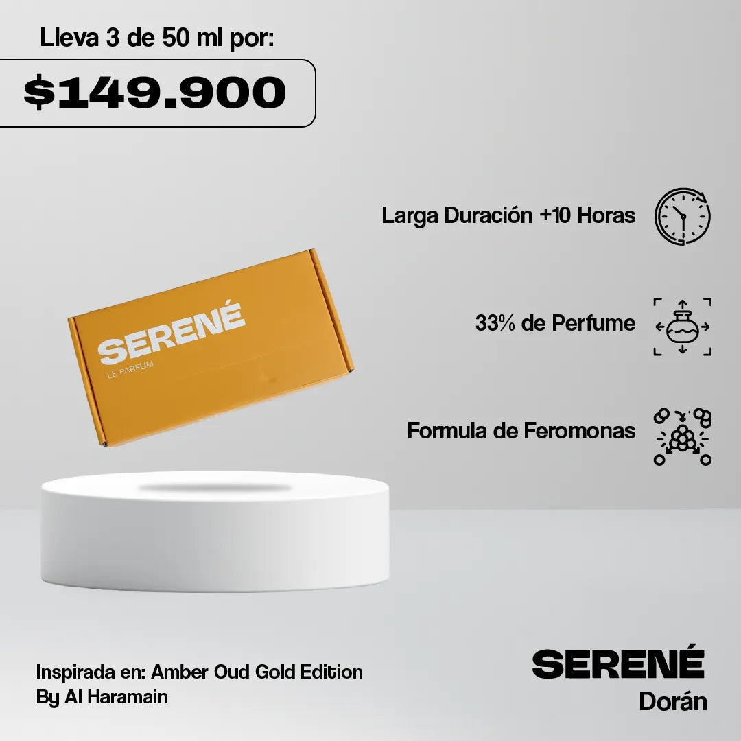 Serené Le Parfum S831 - Inspirada en Amber Oud Gold Edition por Al Haramain (Kit 50 ml)