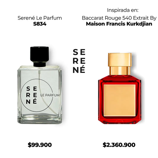 Serené S834 Inspirada en Baccarat Rouge 540 Extrait By Maison Francis Kurkdjian (Kit 50 ml)