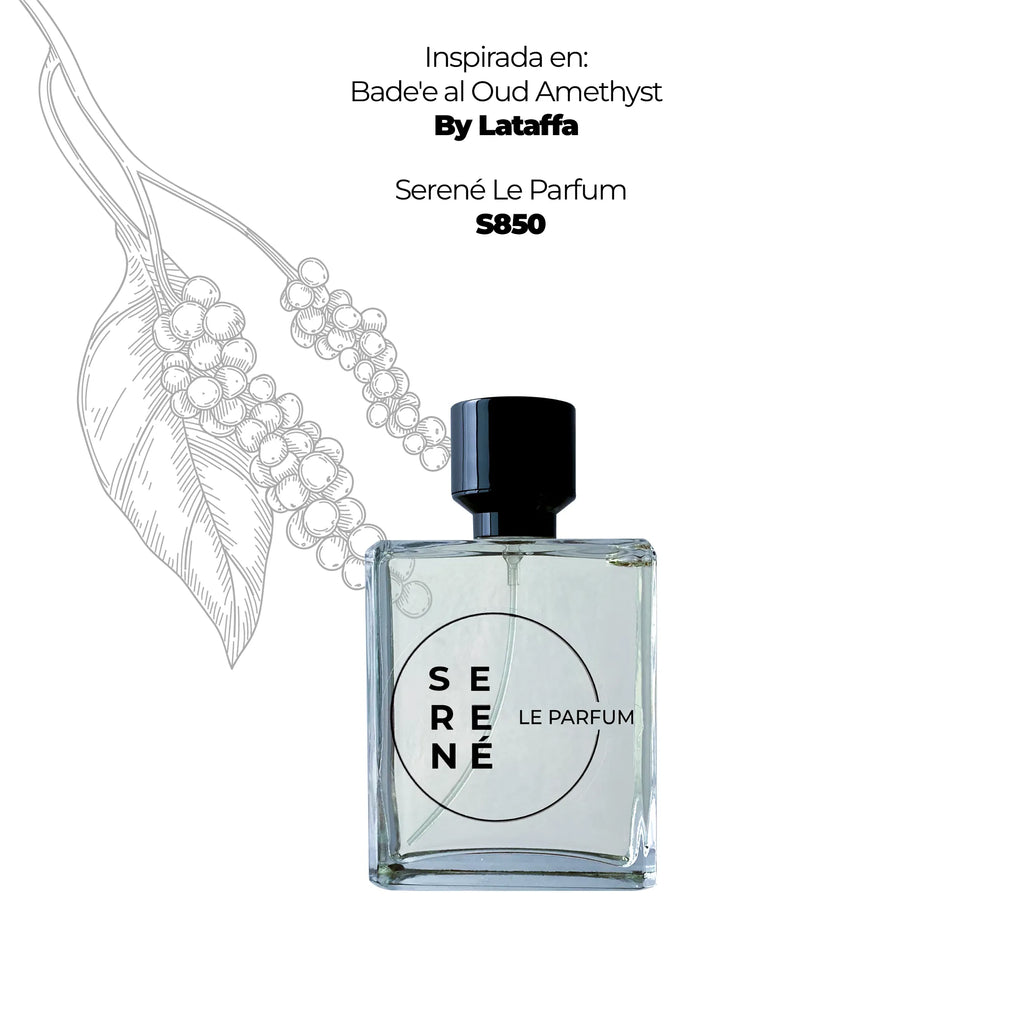 Serené Le Parfum S850 Inspirada en Bade'e al Oud Amethyst By Lataffa (50 ML) — vista 3
