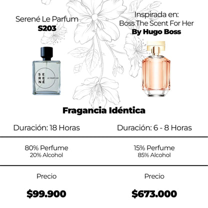Serené S203 Inspirada en Boss The Scent For Her By Hugo Boss (Kit 50 ML)