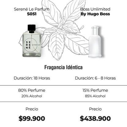Serené Le Parfum S051 - Inspirada en Boss Unlimited por Hugo Boss