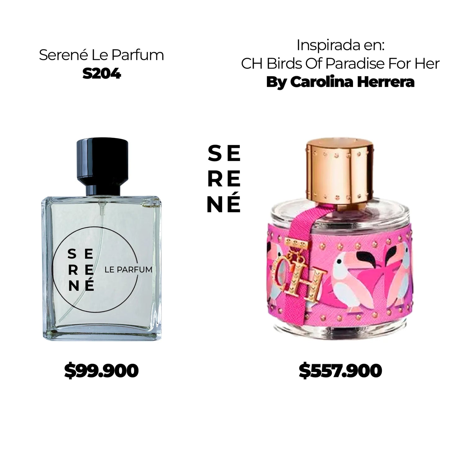 Serené S204 Inspirada en CH Birds Of Paradise For Her By Carolina Herrera (Kit 50 ML)
