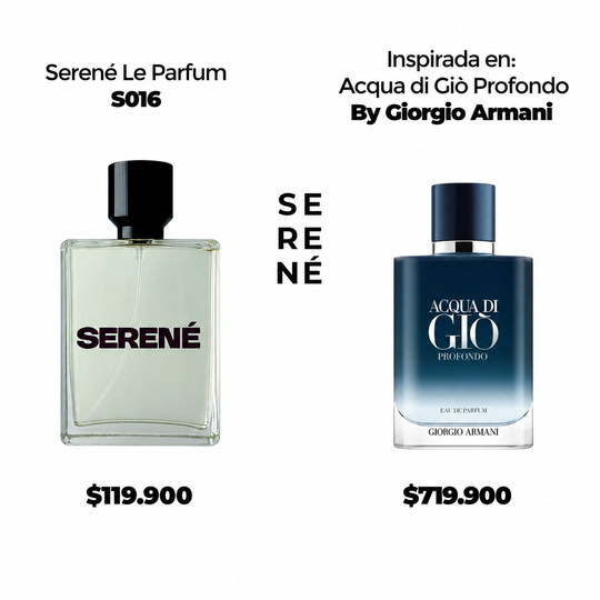 Serené Le Parfum S016 Inspirada en Acqua Di Gio Profondo By Giorgio Armani