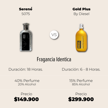 Serené Le Parfum S075 - Inspirada en Diesel Gold Plus por Diesel