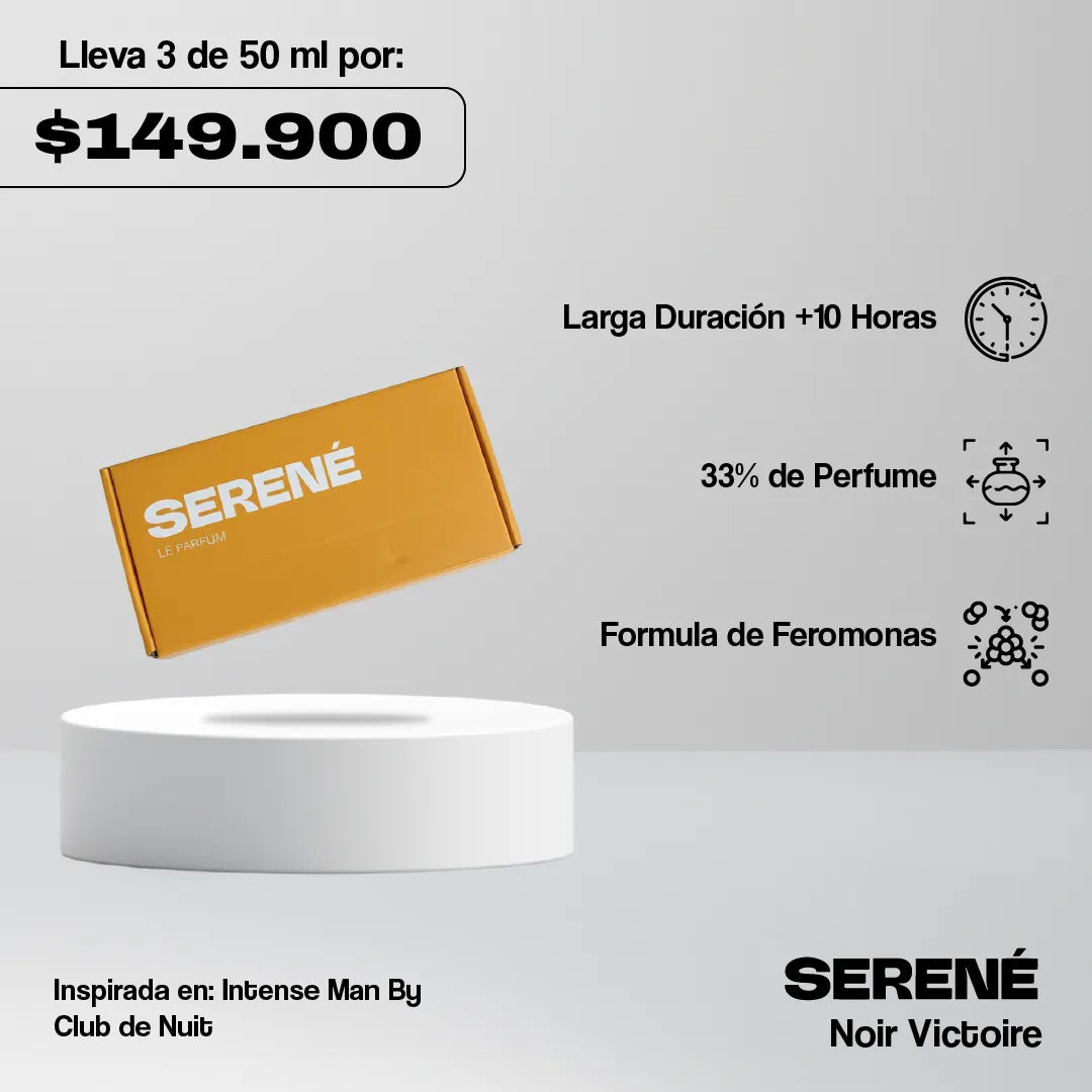 Serené Le Parfum S089 Inspirada en Intense Man 50 ml (La Bestia Negra) By Club De Nuit (Kit 50 ml)