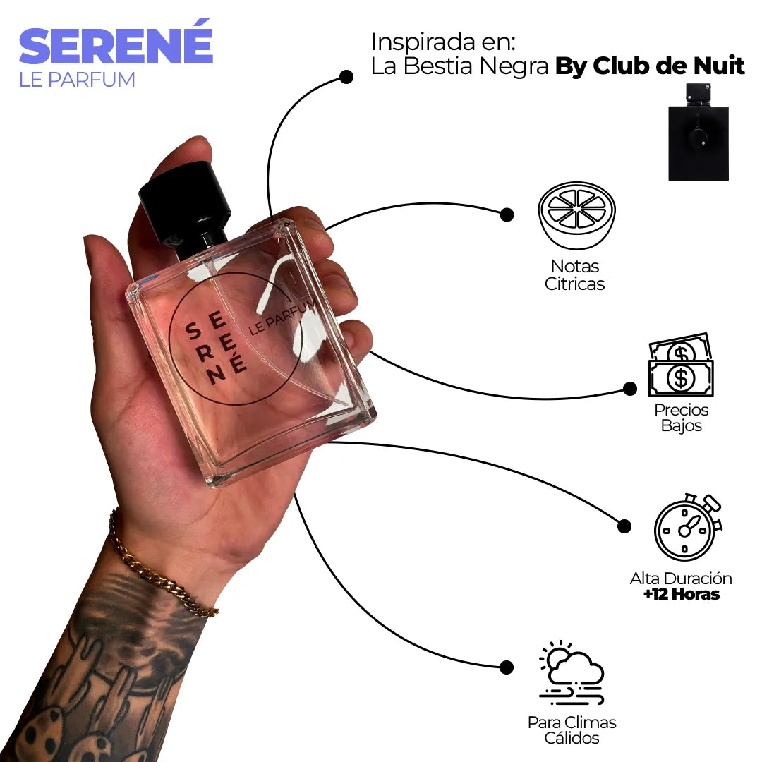 Serené Le Parfum S089 Inspirada en Intense Man 50 ml (La Bestia Negra) By Club De Nuit (Kit 50 ml)
