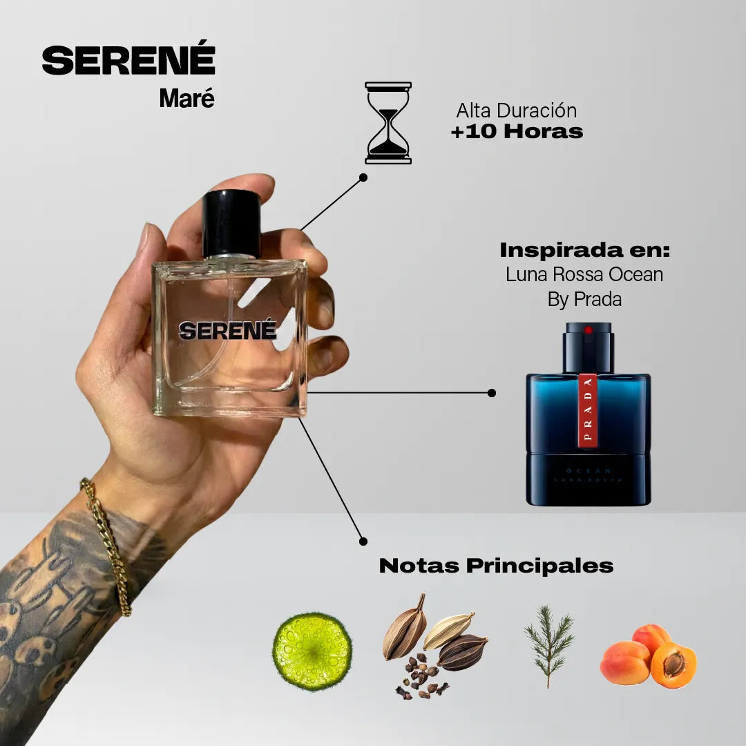 Serené S003 Inspirada en Luna Rossa Ocean By Prada (Kit 50 ML)