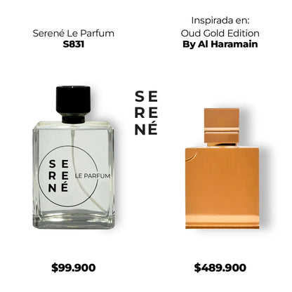 Serené Le Parfum S831 - Inspirada en Amber Oud Gold Edition por Al Haramain