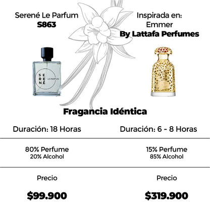 Serené Le Parfum S863 Inspirada en Emeer By Lattafa