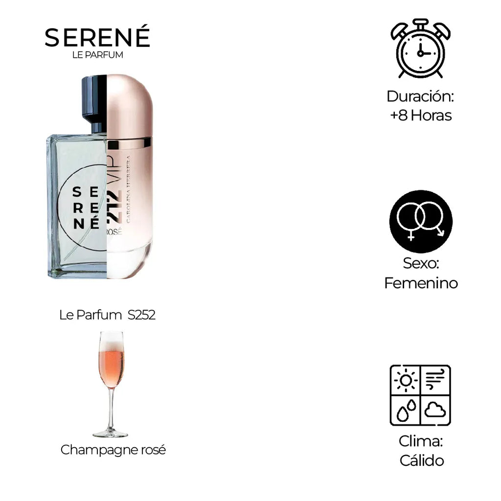 Serené Le Parfum S252 Inspirada en 212 VIP Rose By Carolina Herrera (Kit 50 ML) — vista 2