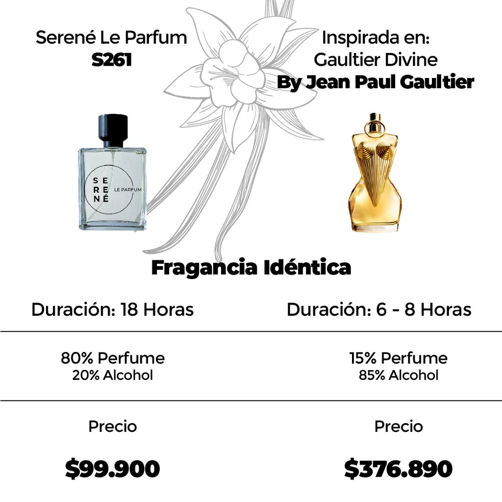 Serené Le Parfum S261 Inspirada en Gaultier Divine By Jean Paul Gaultier (Kit 50 ML) — vista 3