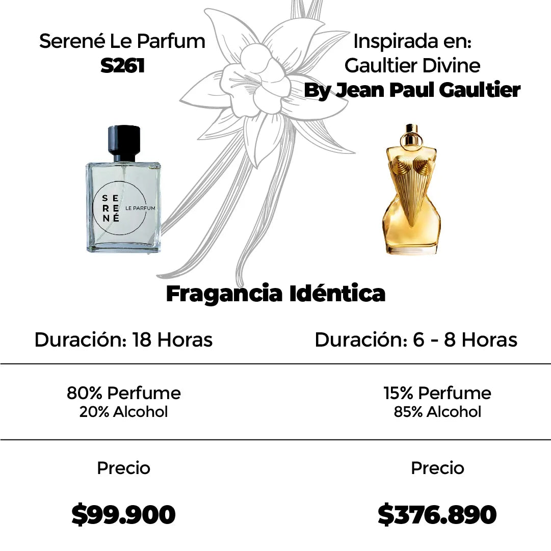 Serené Le Parfum S261 Inspirada en Gaultier Divine By Jean Paul Gaultier