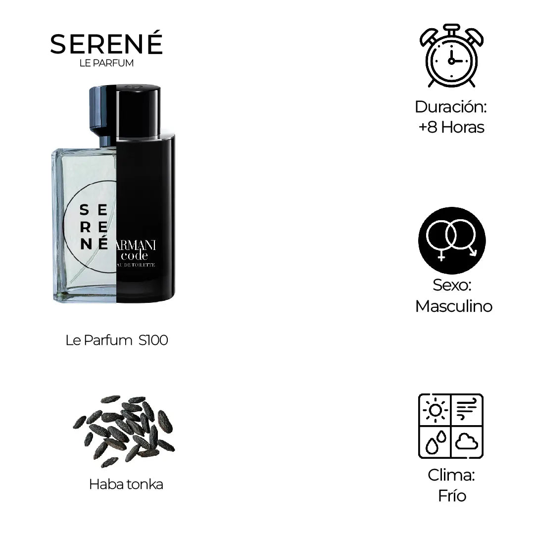 Serené Le Parfum S100 Inspirada en Armani Code By Giorgio Armani