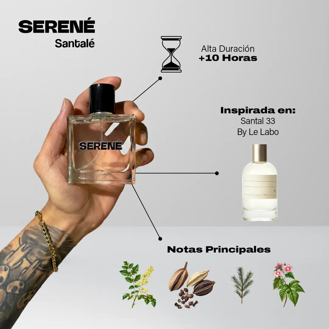 Serené Le Parfum S841 Inspirada en Santal 33 By Le Labo (Kit 50 ml)