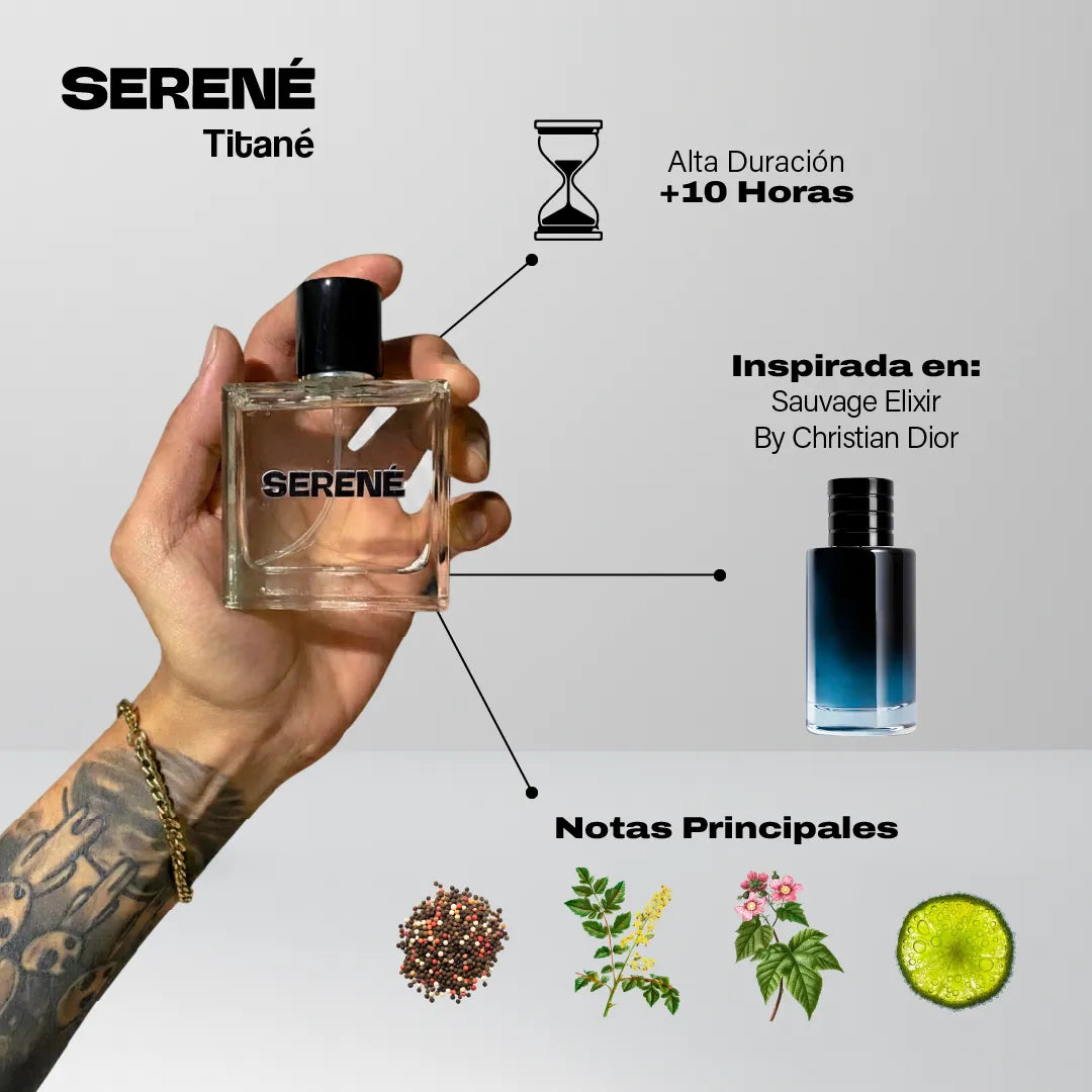 Serené Le Parfum S030 -  inspirada en Sauvage Elixir por Christian Dior (Kit 50 ml)