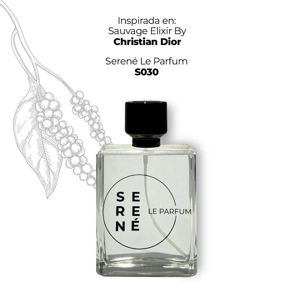 Serené Le Parfum S030 -  inspirada en Sauvage Elixir por Christian Dior (50 ML REGALO)