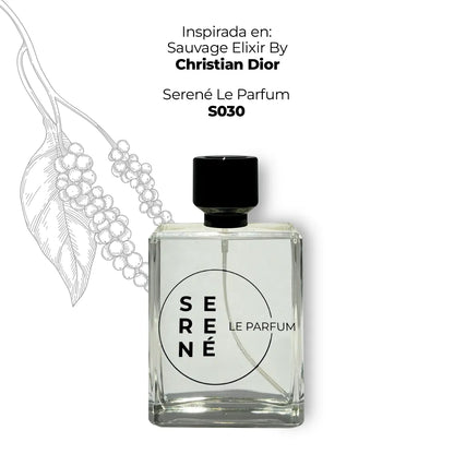 Serené Le Parfum S030 -  inspirada en Sauvage Elixir por Christian Dior (50 ML REGALO)