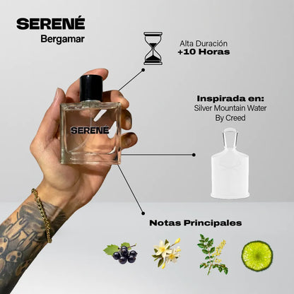 Serené Le Parfum S032 50ml - Inspirada en Silver Mountain Water por Creed (Kit 50 ml)